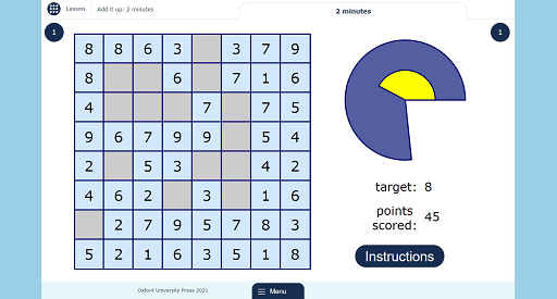 2-minute version of Add it up game