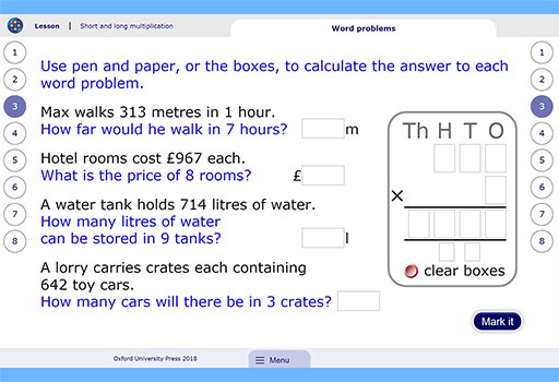 Primary MyMaths short and long multiplication lesson sample