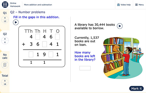 Question 2 of addition subtraction homework