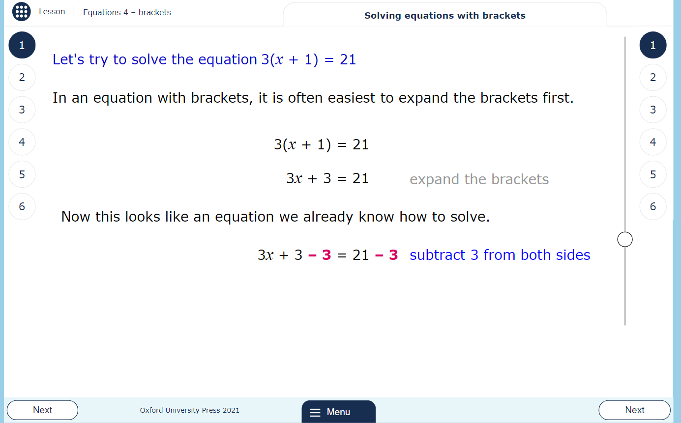 Secondary lesson