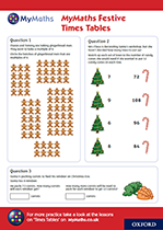 Primary MyMaths Christmas Times Tables Worksheet