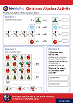 Secondary MyMaths Christmas Algebra Worksheet