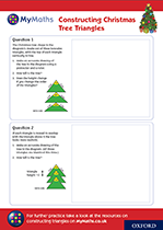 Secondary MyMaths Christmas Constructing Triangles Worksheet